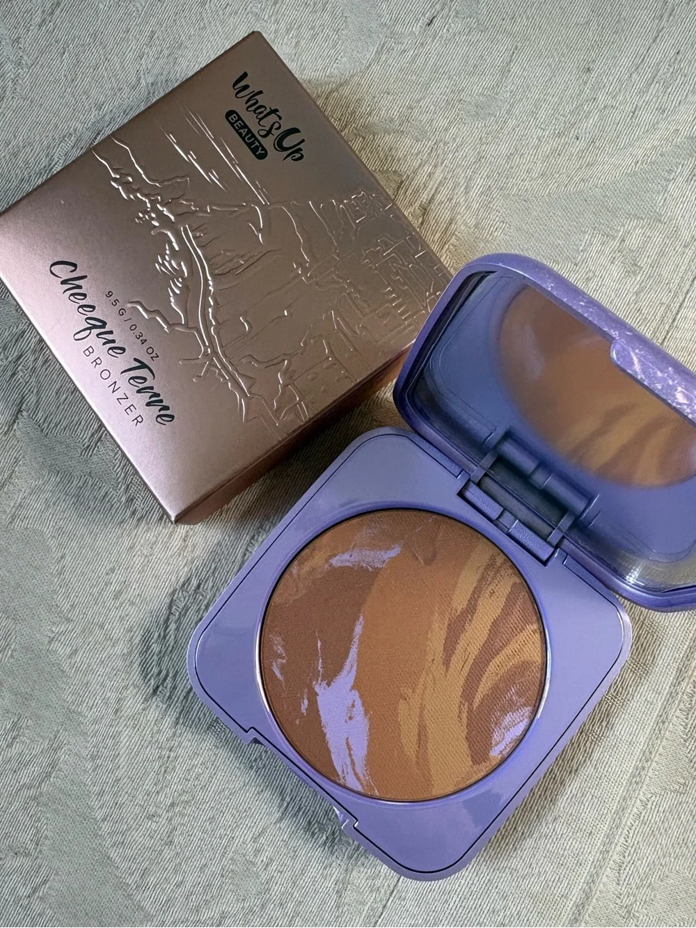 What’s Up Beauty Cheeque Terre Marbled Baked Powder Bronzer - Tan 30 BNIB